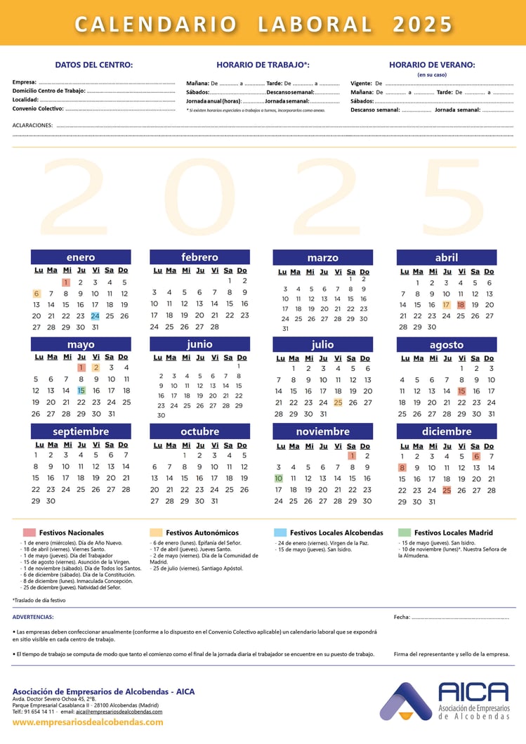 Calendario Laboral 2025